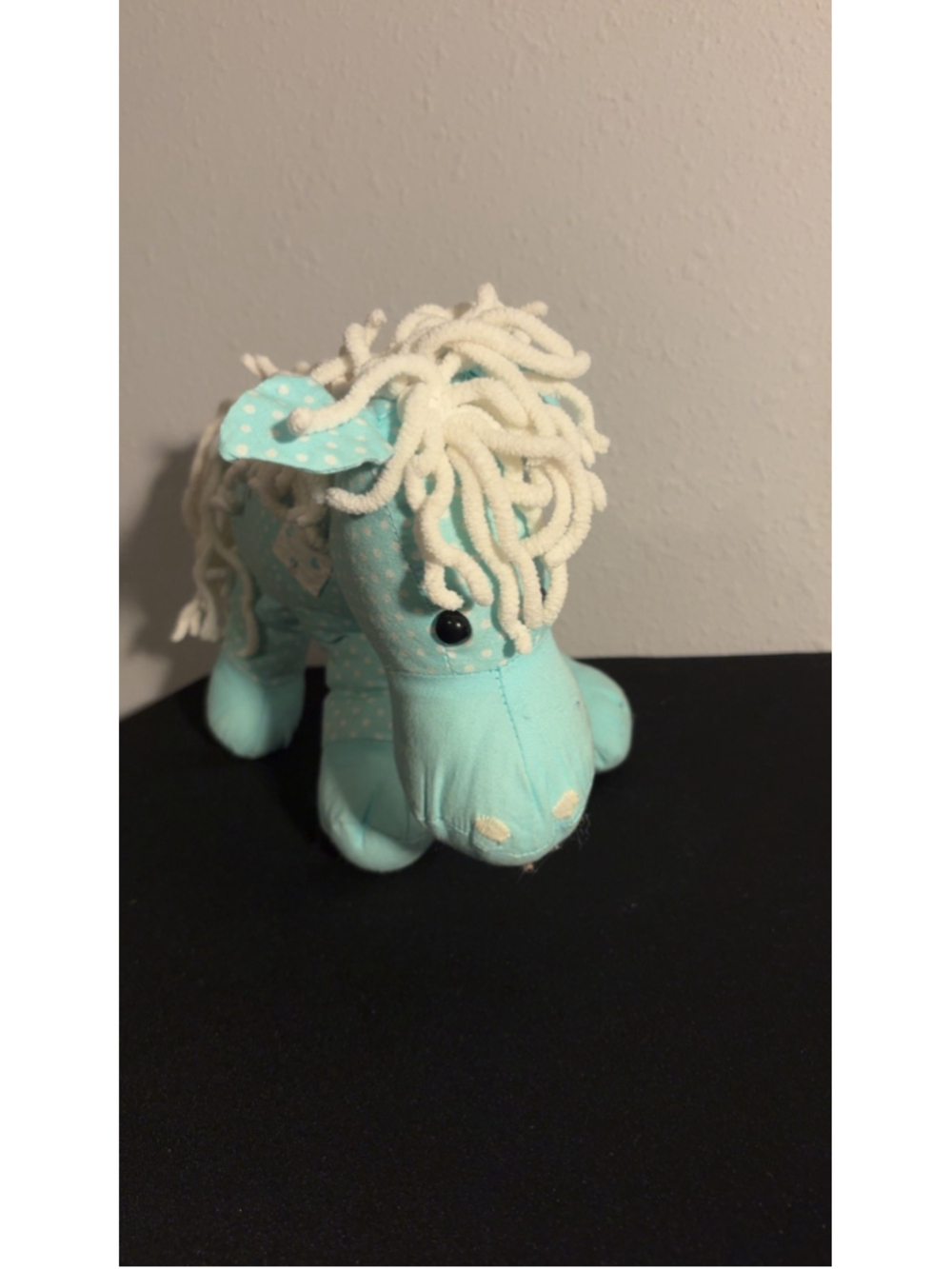 Handmade Vintage-Style Polka Dot Fabric Horse Plush Toy